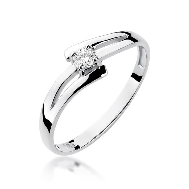 Inel Aur 14K cu Diamant Natural 0.08 ct, imaginea 4 din 11