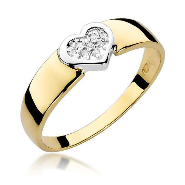 Inel Aur 14K cu Diamante Naturale 0.04 ct — Aur galben