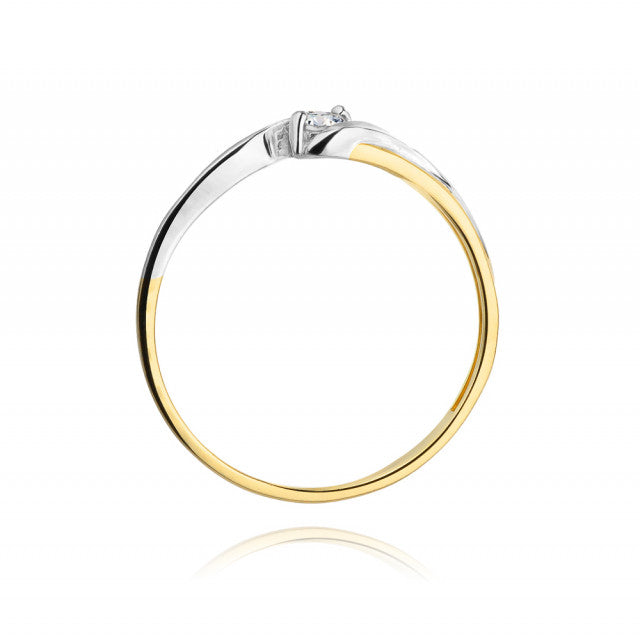 Inel Aur 14K cu Diamant Natural 0.08 ct, imaginea 3 din 11