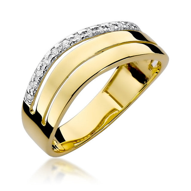 Inel Aur 14K cu Diamante Naturale 0.09 ct — Aur galben