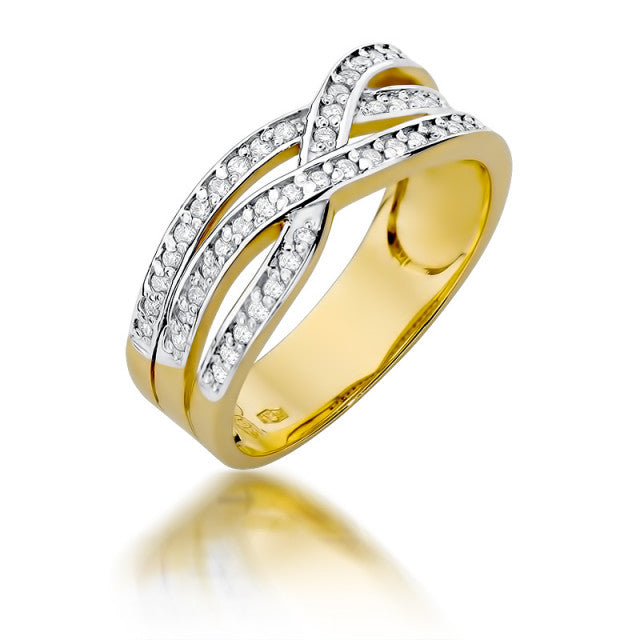 Inel Aur 14K cu Diamante Naturale 0.27 ct — Aur galben