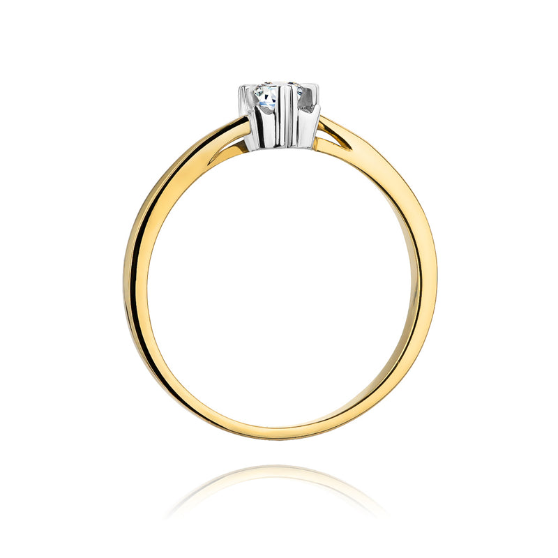 Inel Aur 14K cu Diamant Natural 0.10 ct, imaginea 3 din 11