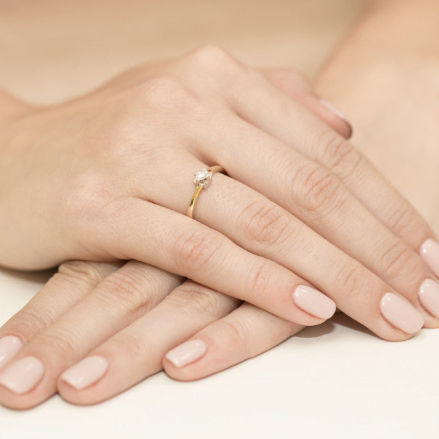 Inel Aur 14K cu Diamant Natural 0.10 ct, imaginea 7 din 11