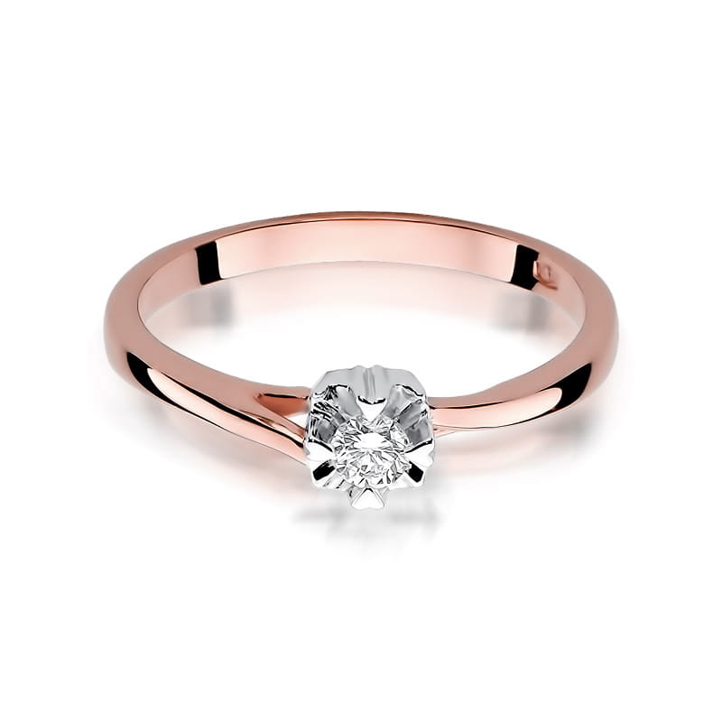 Inel Aur 14K cu Diamant Natural 0.10 ct, imaginea 9 din 11