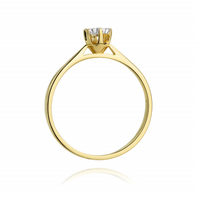 Inel Aur 14K cu Diamant Natural 0.05 ct, imaginea 3 din 11