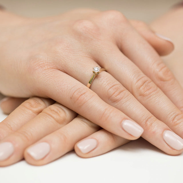 Inel Aur 14K cu Diamant Natural 0.05 ct, imaginea 6 din 11