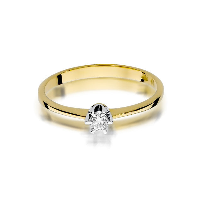 Inel Aur 14K cu Diamant Natural 0.10 ct, imaginea 2 din 11