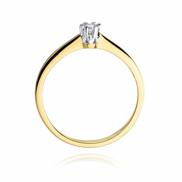 Inel Aur 14K cu Diamant Natural 0.10 ct, imaginea 3 din 11