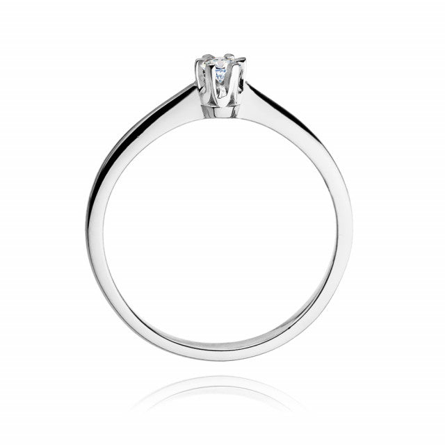 Inel Aur 14K cu Diamant Natural 0.10 ct, imaginea 6 din 11