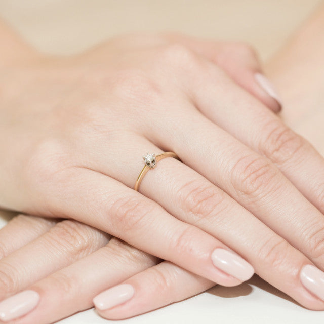 Inel Aur 14K cu Diamant Natural 0.10 ct, imaginea 7 din 11