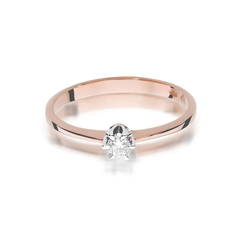 Inel Aur 14K cu Diamant Natural 0.10 ct, imaginea 9 din 11