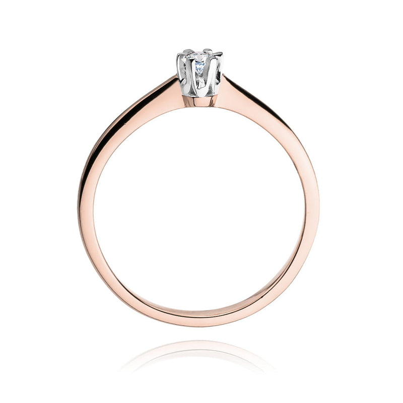 Inel Aur 14K cu Diamant Natural 0.10 ct, imaginea 10 din 11