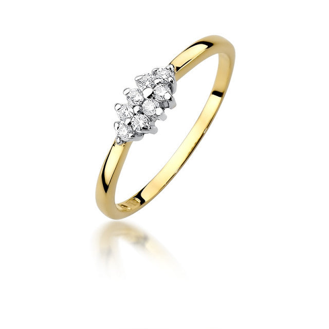 Inel Aur 14K cu Diamante Naturale 0.12 ct — Aur galben