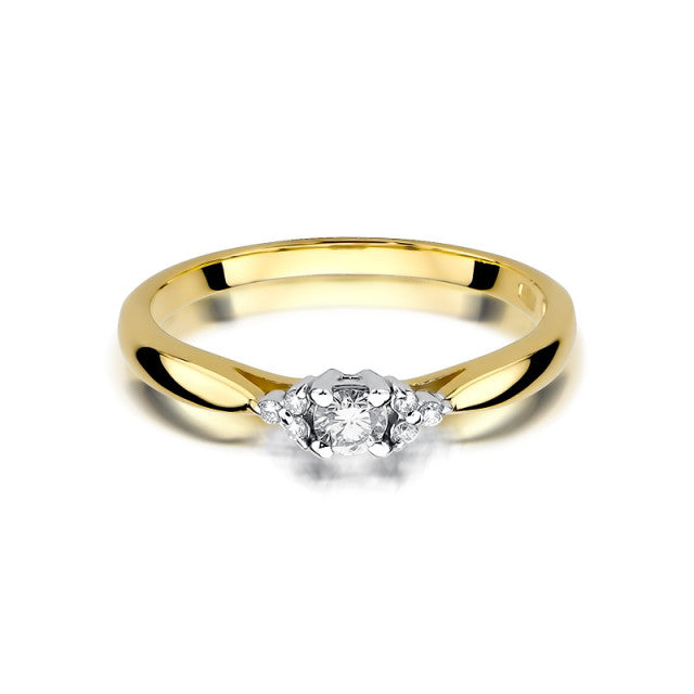 Inel Aur 14K cu Diamante Naturale 0.13 ct, imaginea 2 din 12