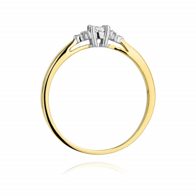 Inel Aur 14K cu Diamante Naturale 0.13 ct, imaginea 3 din 12