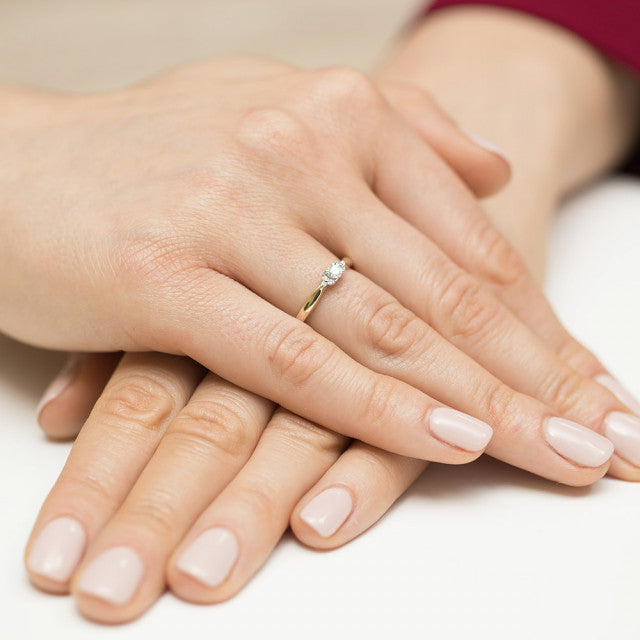 Inel Aur 14K cu Diamante Naturale 0.13 ct, imaginea 7 din 12