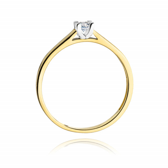 Inel Aur 14K cu Diamant Natural 0.10 ct, imaginea 3 din 11