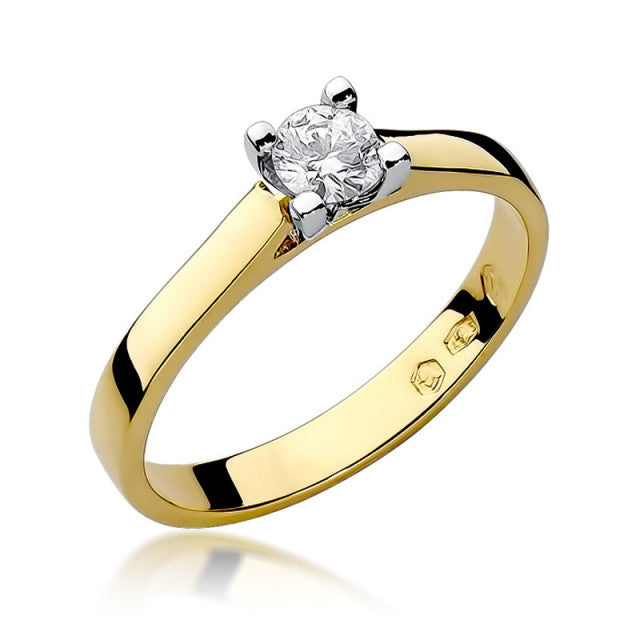 Inel Aur 14K cu Diamant Natural 0.30 ct — Aur galben