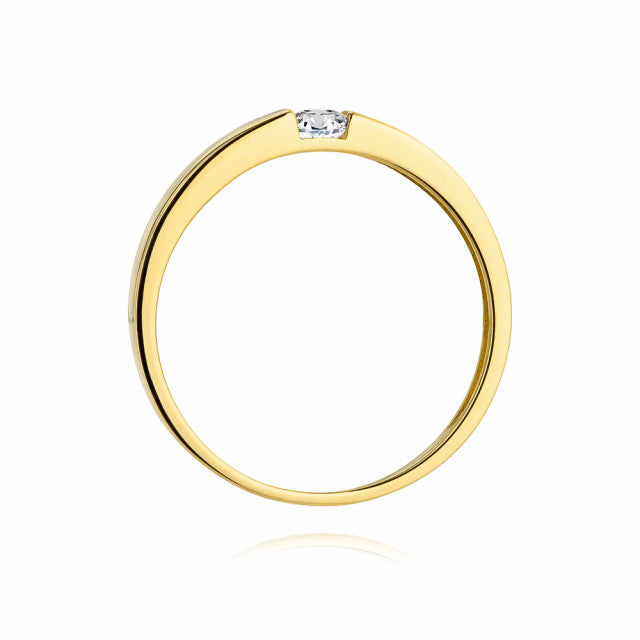 Inel Aur 14K cu Diamant Natural 0.12 ct, imaginea 3 din 12