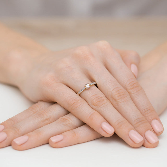 Inel Aur 14K cu Diamante Naturale 0.15 ct, imaginea 7 din 11