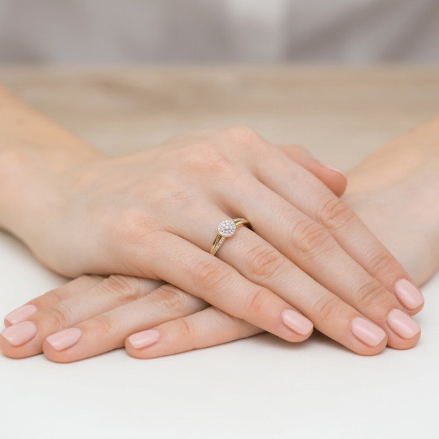 Inel Aur 14K cu Diamante Naturale 0.18 ct, imaginea 7 din 11