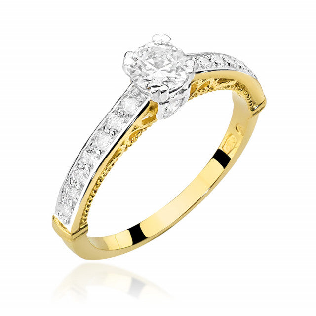 Inel Aur 14K cu Diamante Naturale 0.56 ct — Aur galben