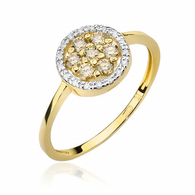 Inel Aur 14K cu Diamante Naturale 0.44 ct — Aur galben