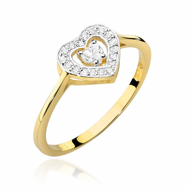 Inel Aur 14K cu Diamante Naturale 0.19 ct — Aur galben