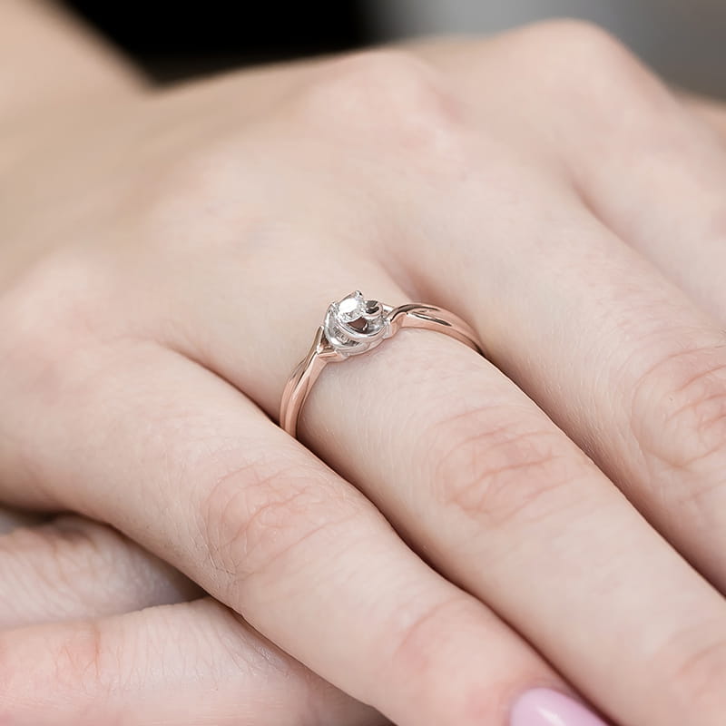Inel Aur 14K cu Diamant Natural 0.10 ct, imaginea 11 din 11