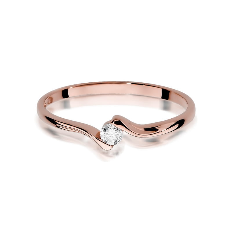 Inel Aur 14K cu Diamant Natural 0.09 ct, imaginea 9 din 10