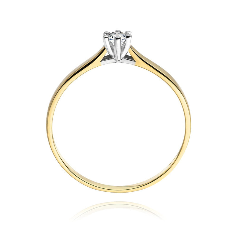 Inel Aur 14K cu Diamant Natural 0.10 ct, imaginea 3 din 11