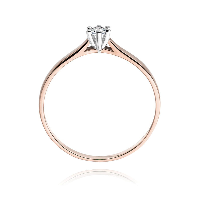 Inel Aur 14K cu Diamant Natural 0.10 ct, imaginea 9 din 11