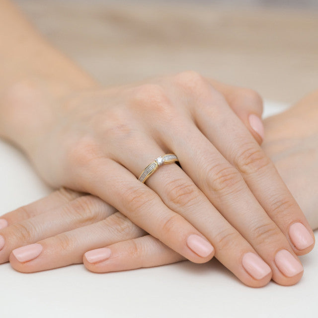 Inel Aur 14K cu Diamante Naturale 0.17 ct, imaginea 7 din 11