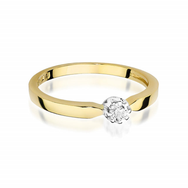 Inel Aur 14K cu Diamant Natural 0.10 ct, imaginea 2 din 11