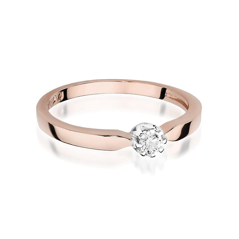 Inel Aur 14K cu Diamant Natural 0.10 ct, imaginea 9 din 11