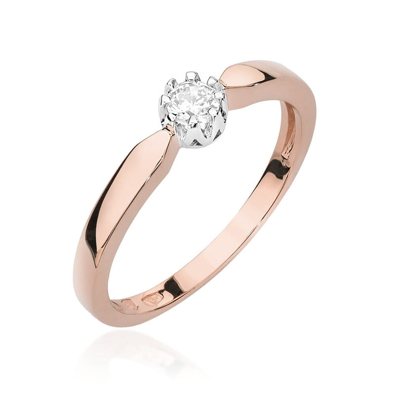 Inel Aur 14K cu Diamant Natural 0.15 ct, imaginea 8 din 11
