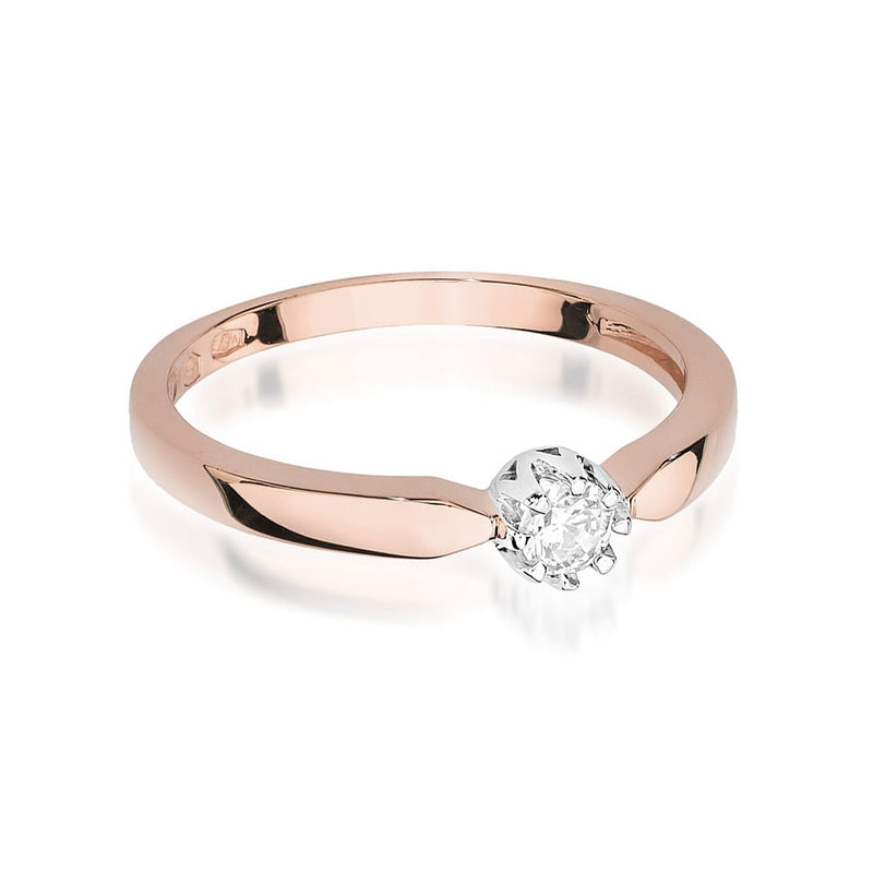 Inel Aur 14K cu Diamant Natural 0.15 ct, imaginea 9 din 11