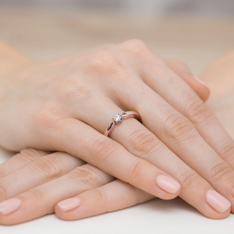 Inel Aur 14K cu Diamant Natural 0.15 ct, imaginea 10 din 11