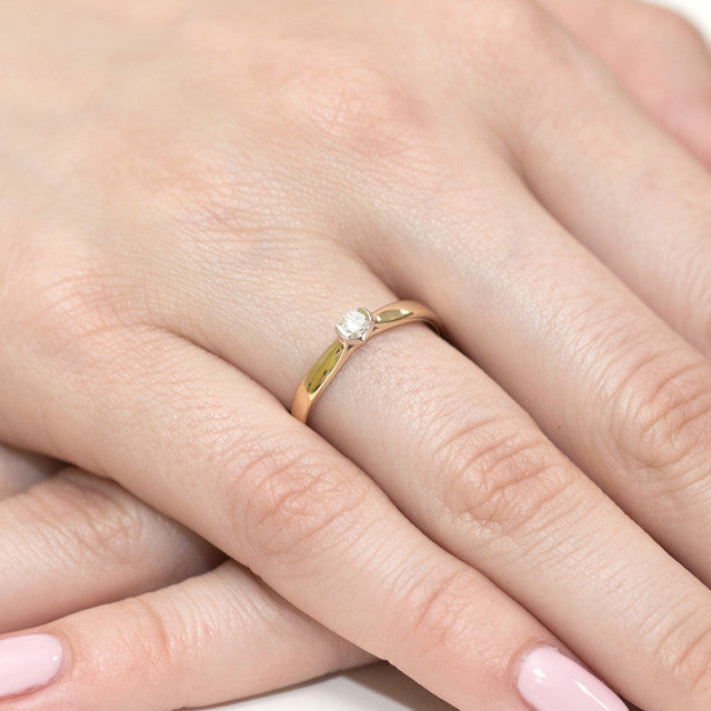 Inel Aur 14K cu Diamant Natural 0.10 ct, imaginea 7 din 11