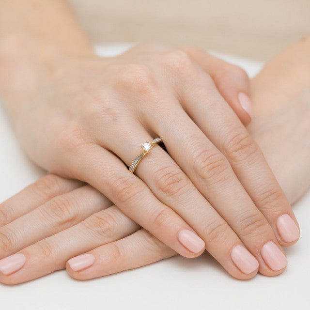 Inel Aur 14K cu Diamante Naturale 0.20 ct, imaginea 7 din 11