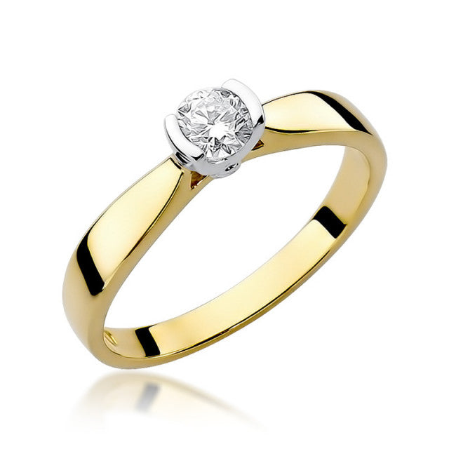 Inel Aur 14K cu Diamant Natural 0.25 ct — Aur galben