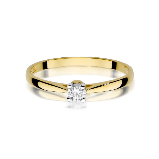 Inel Aur 14K cu Diamant Natural 0.15 ct, imaginea 2 din 11