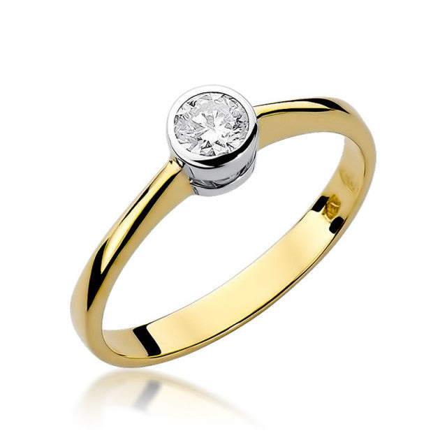 Inel Aur 14K cu Diamant Natural 0.30 ct — Aur galben