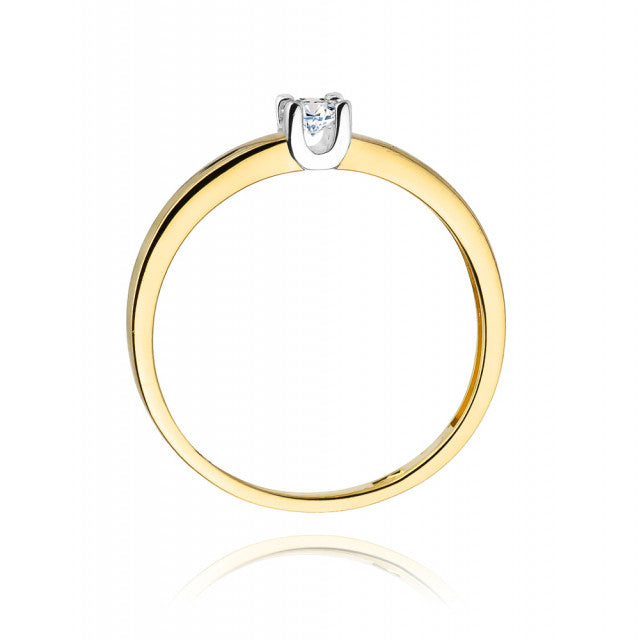 Inel Aur 14K cu Diamant Natural 0.08 ct, imaginea 3 din 10