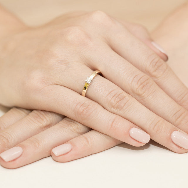 Inel Aur 14K cu Diamant Natural 0.08 ct, imaginea 7 din 10