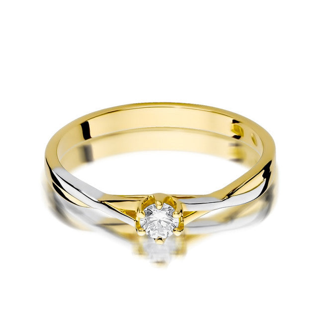 Inel Aur 14K cu Diamant Natural 0.12 ct, imaginea 2 din 11
