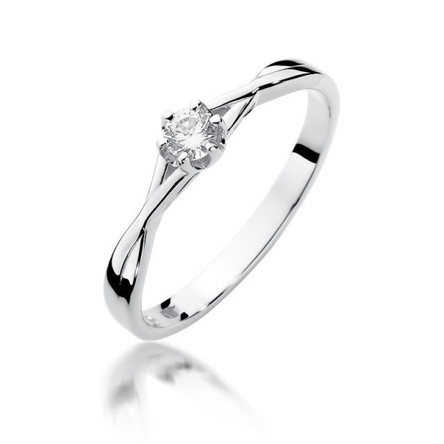 Inel Aur 14K cu Diamant Natural 0.12 ct, imaginea 4 din 11