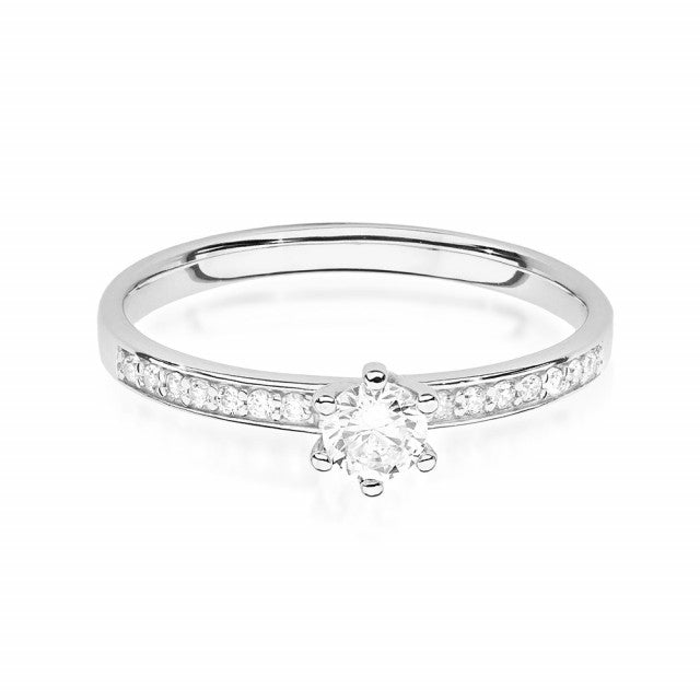 Inel Aur 14K cu Diamante Naturale 0.17 ct, imaginea 5 din 11