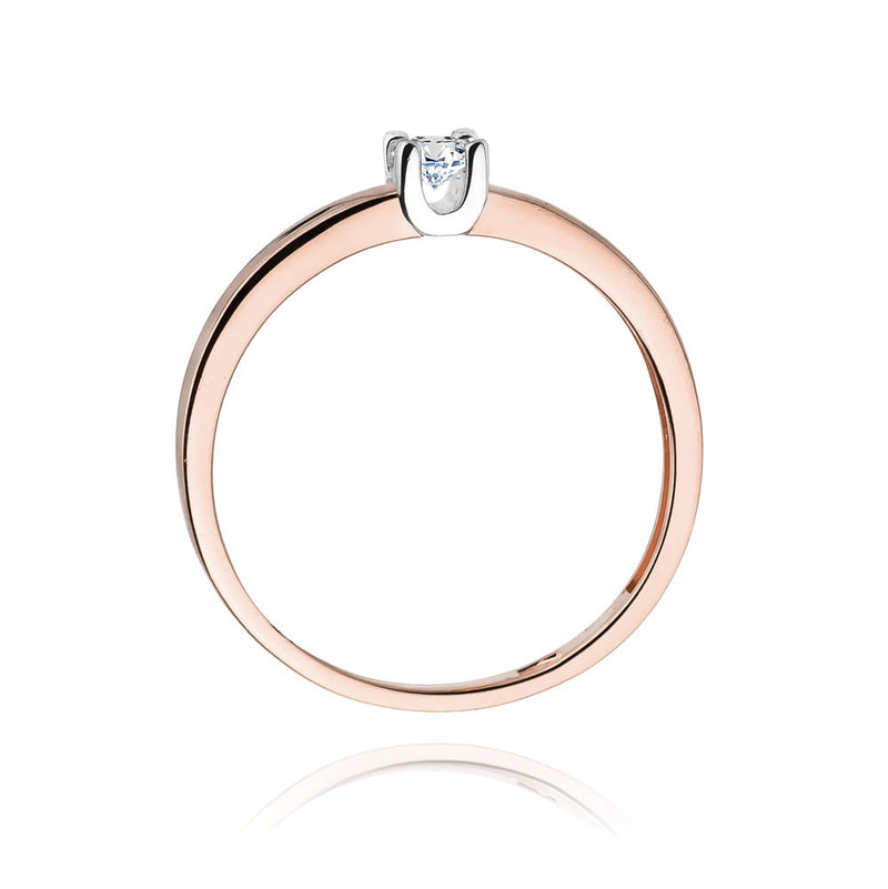 Inel Aur 14K cu Diamant Natural 0.10 ct, imaginea 10 din 11
