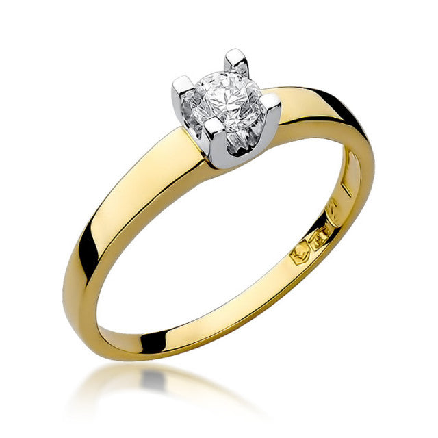 Inel Aur 14K cu Diamant Natural 0.25 ct — Aur galben